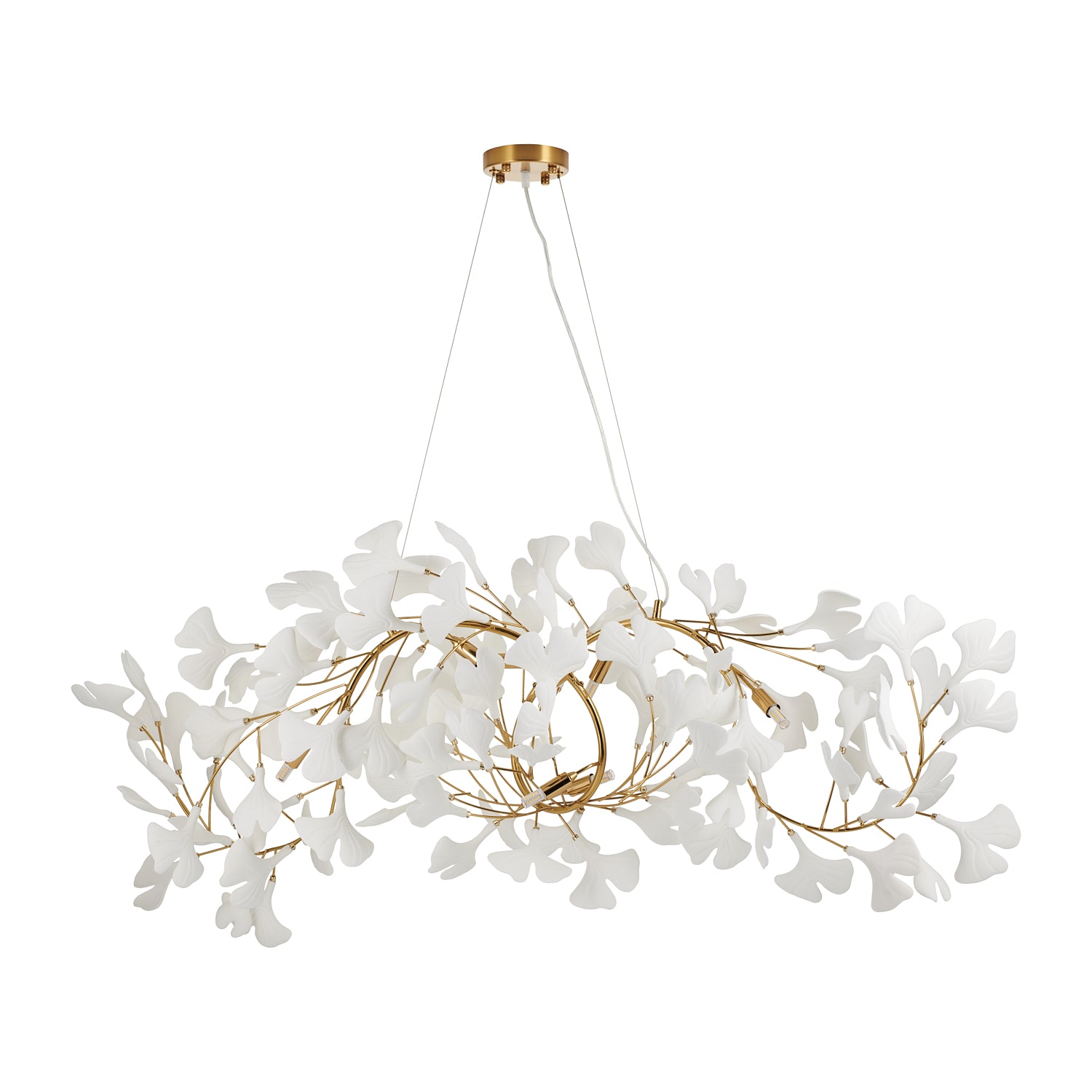 Lampa wisząca BOTANIKA WAVE 125 cm - złota, G9, regulowana, designerska