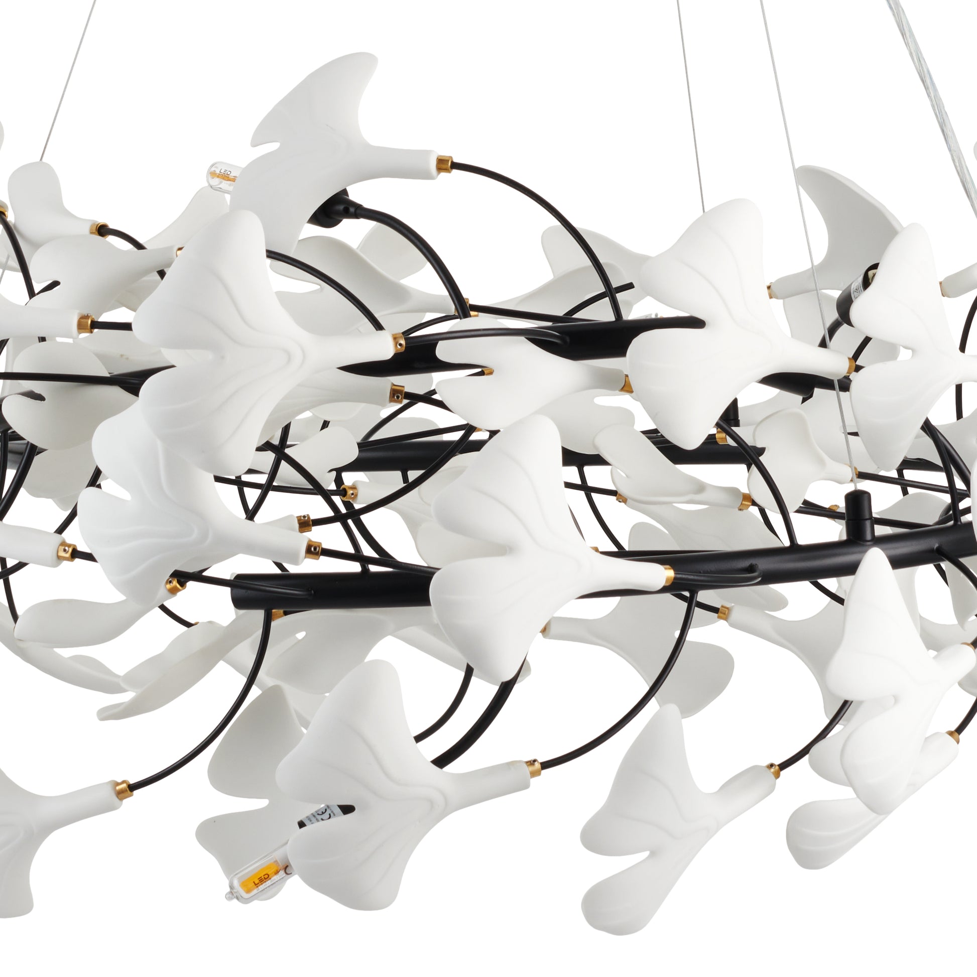 Lampa wisząca BOTANIKA 150 cm - czarna, G9, regulowana, designerska