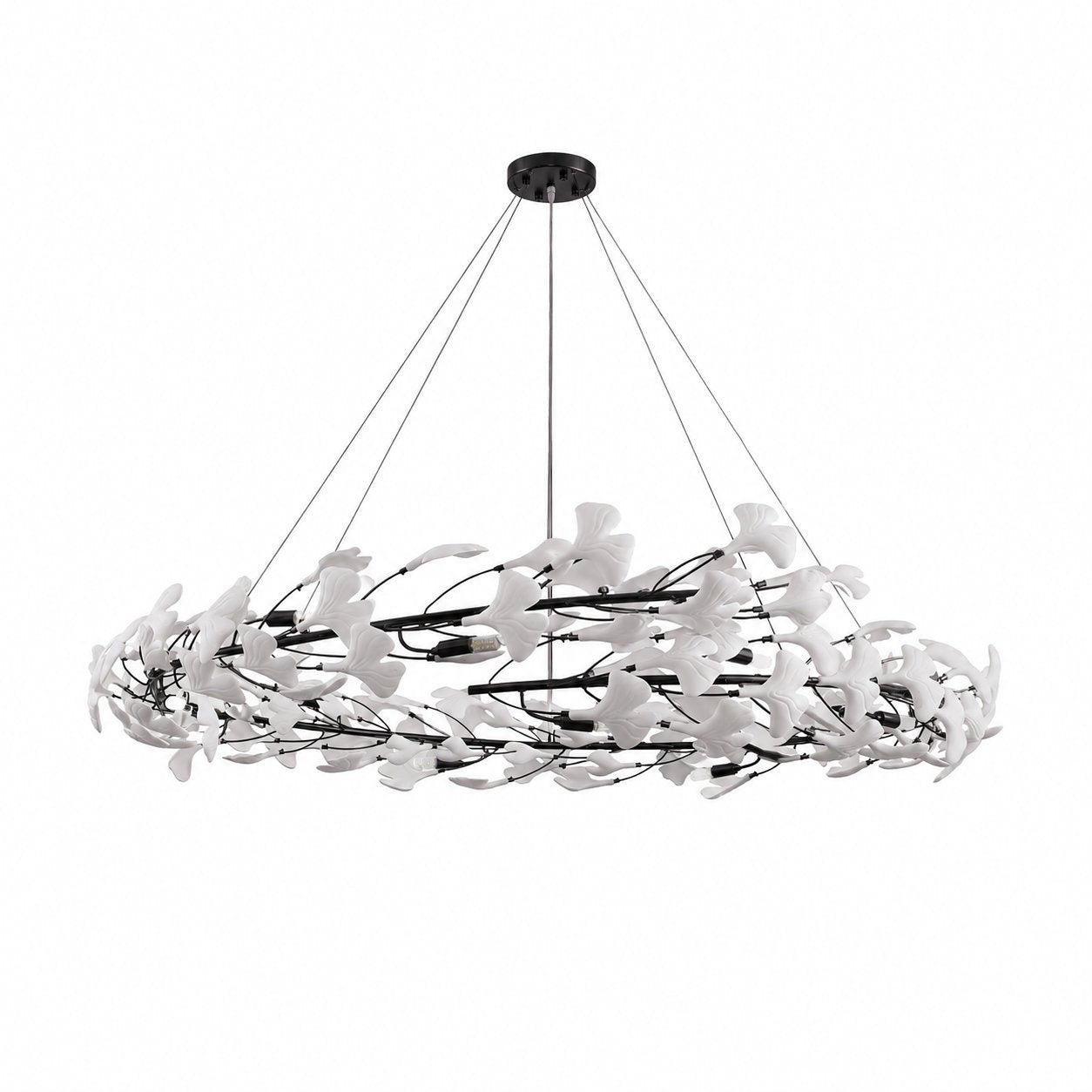 Lampa wisząca BOTANIKA 150 cm - czarna, G9, regulowana, designerska