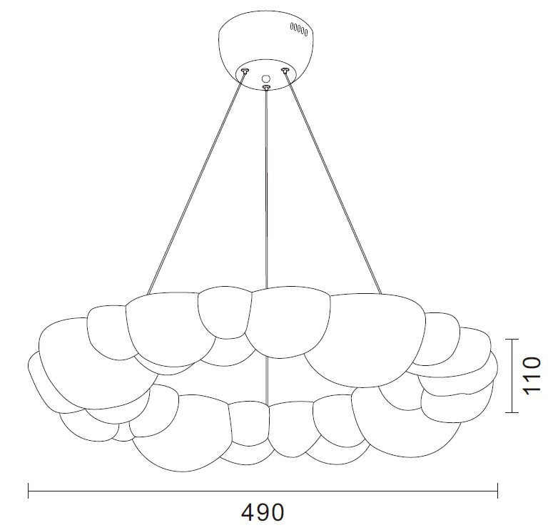 Lampa wisząca CLOUD 50 cm- akrylowa, w kształcie chmurki 4000K