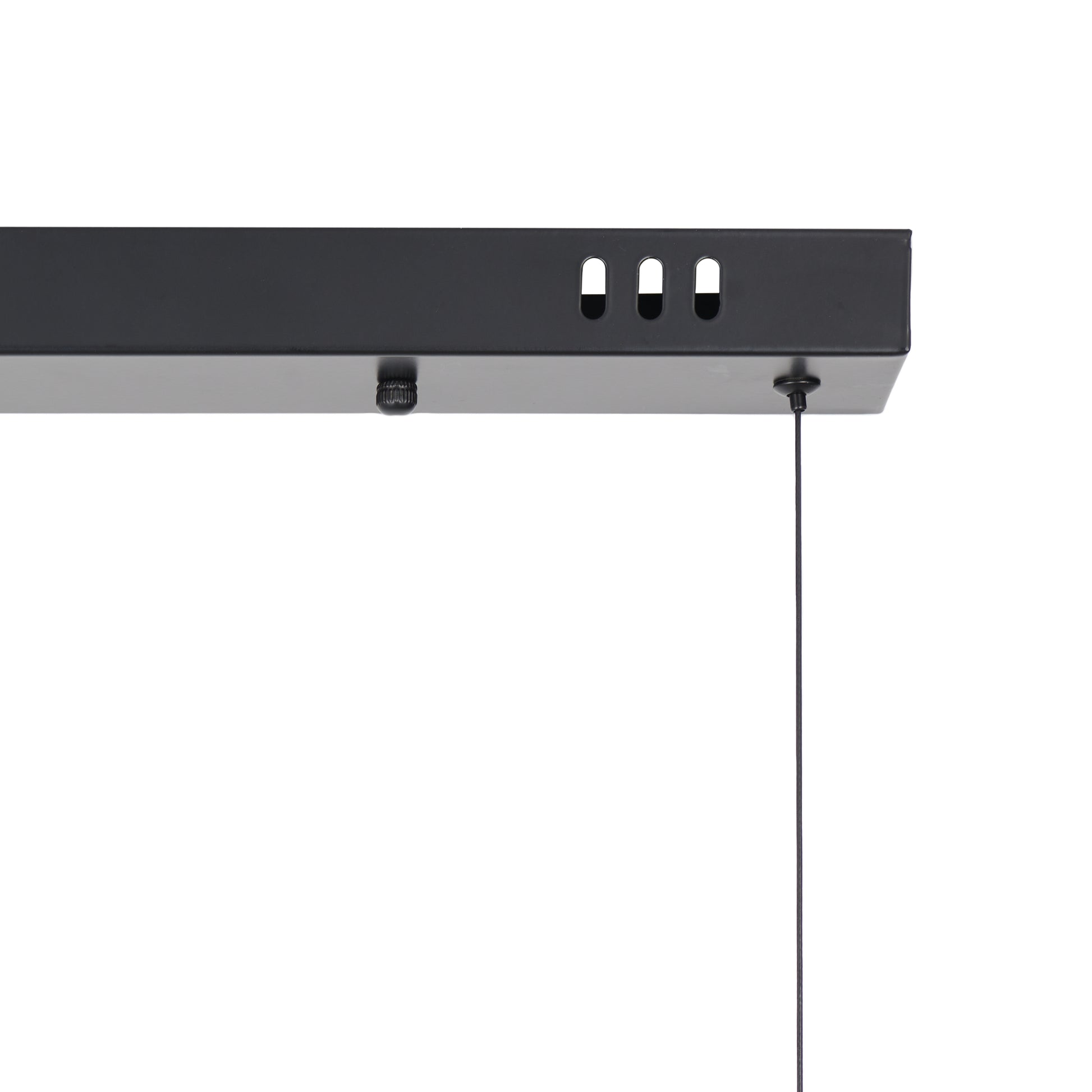 Lampa wisząca BLAKE 140 cm  - LED, czarna, podłużna z sześcioma dymionymi kloszami