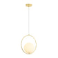 Lampa wisząca COSTA ROUND 35 cm - złota ring z białym kloszem