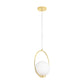 Lampa wisząca COSTA ROUND 35 cm - złota ring z białym kloszem