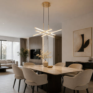 Lampa wisząca CRISS CROSS LED złota 78 cm