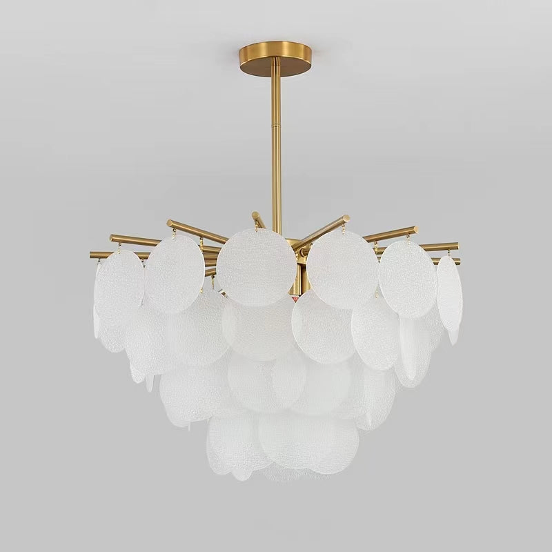 Lampa wisząca FIORE 60 cm – biały szklany klosz