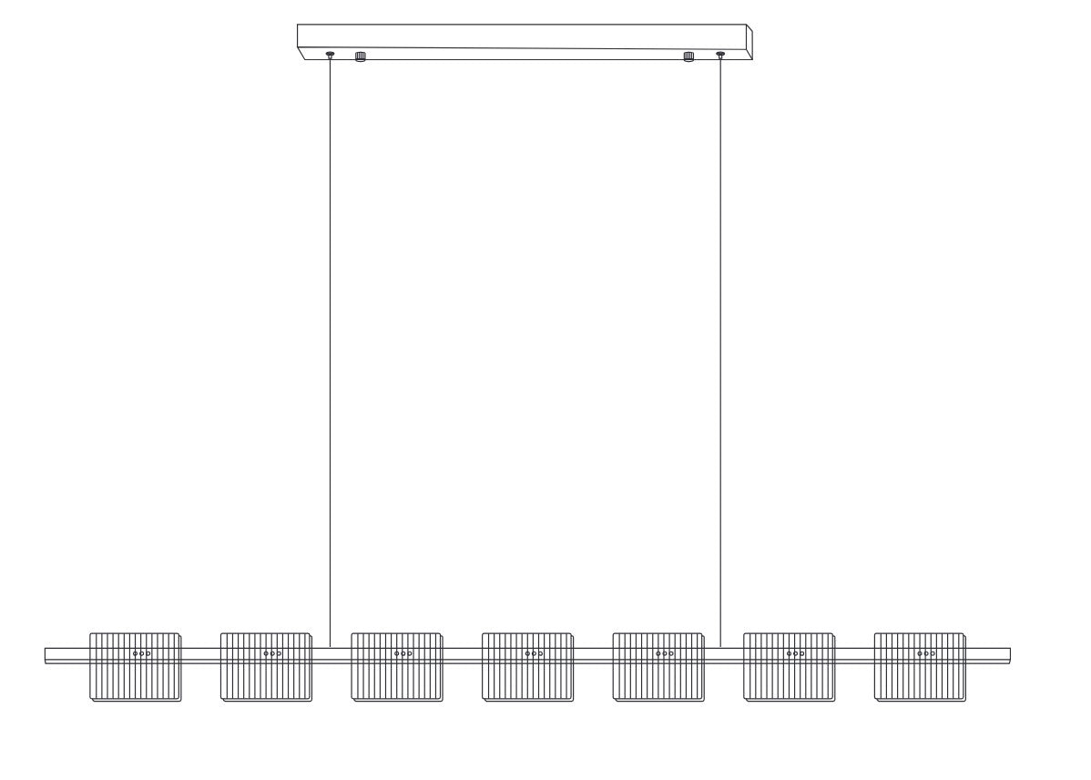 Lampa wisząca BACCIO 120 cm - LED, złota  listwa ze szklanymi kloszami
