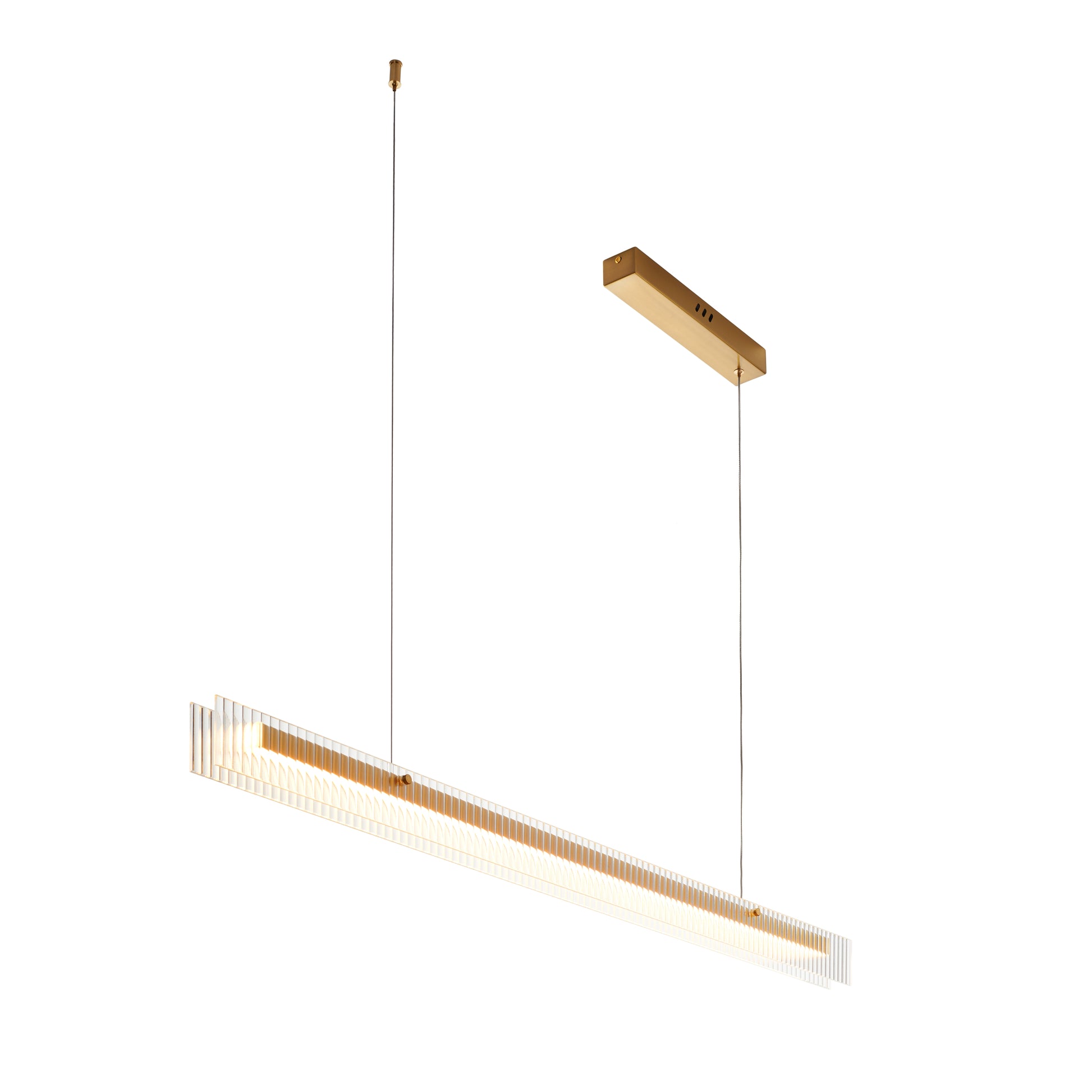 Lampa wisząca LONGIN-120 - LED, złota listwa ze szklaną obudową