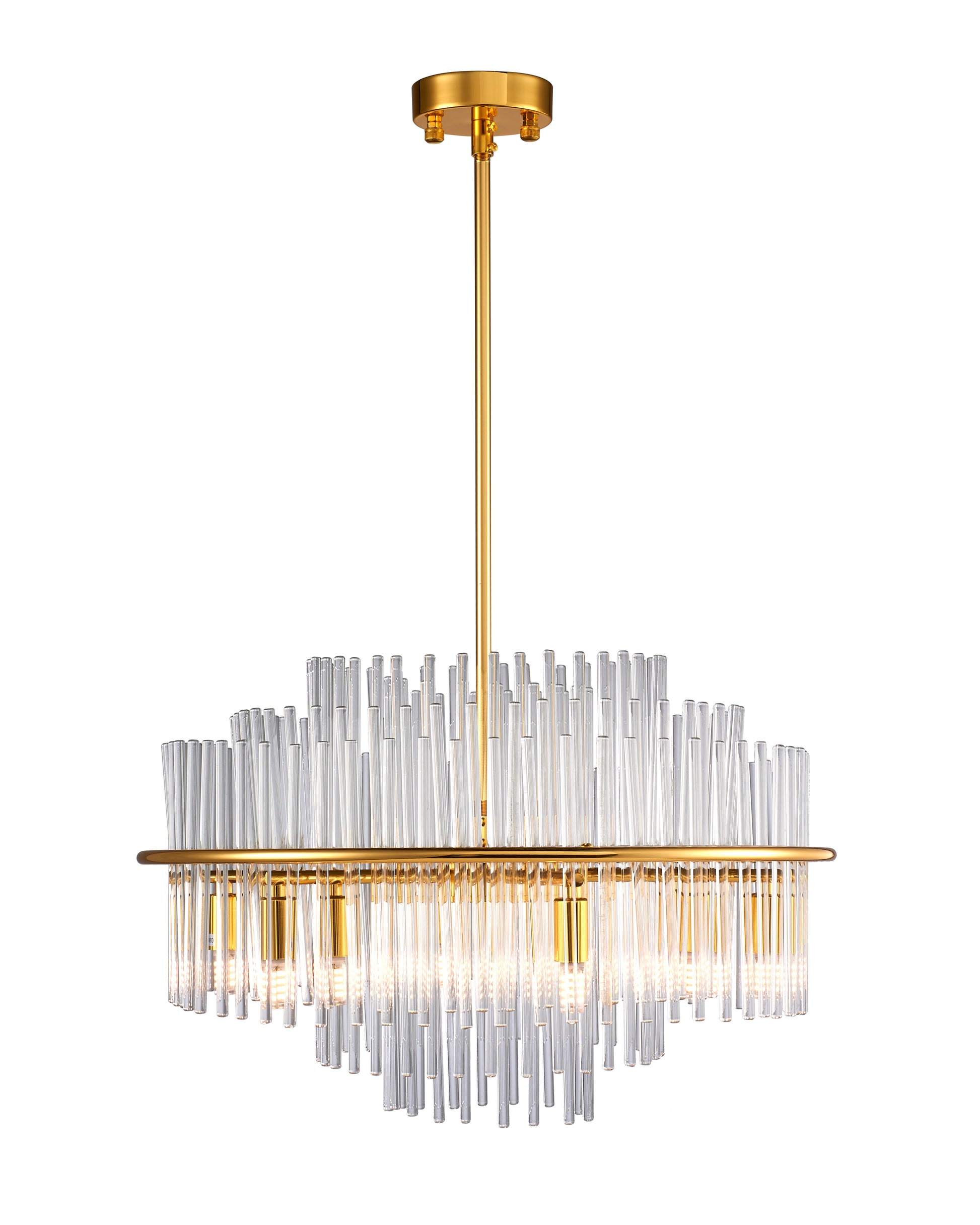 Lampa wisząca LUXORIA 50 cm - złota lampa kryształowa