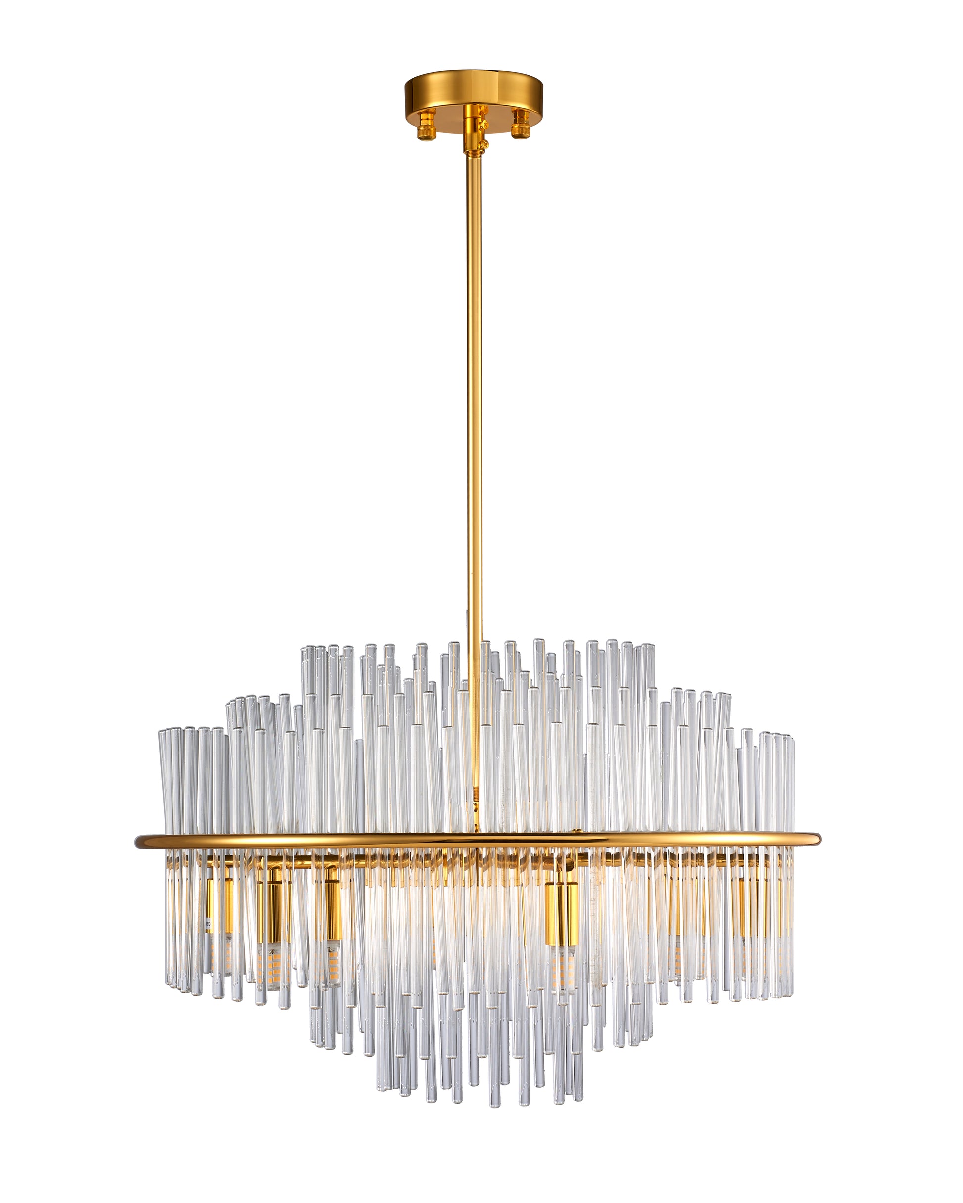 Lampa wisząca LUXORIA 50 cm - złota lampa kryształowa