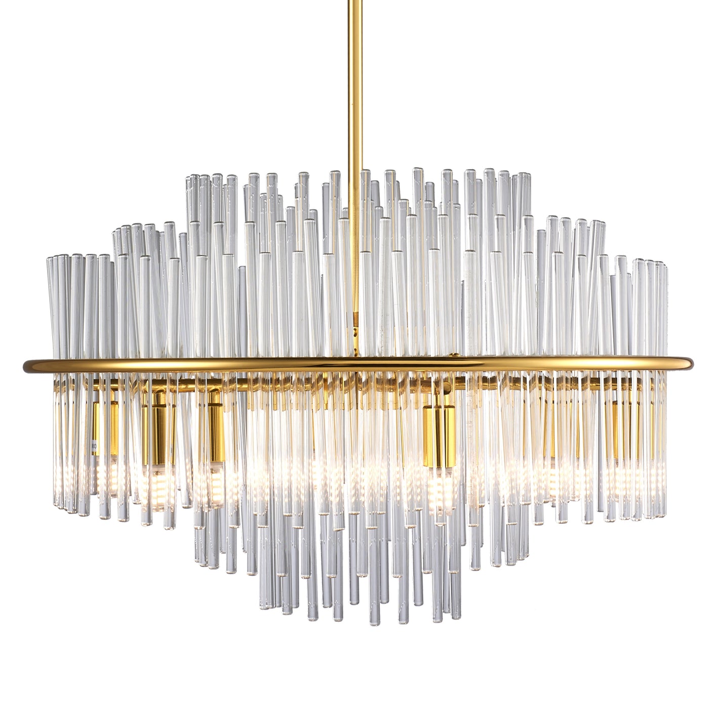Lampa wisząca LUXORIA 50 cm - złota lampa kryształowa
