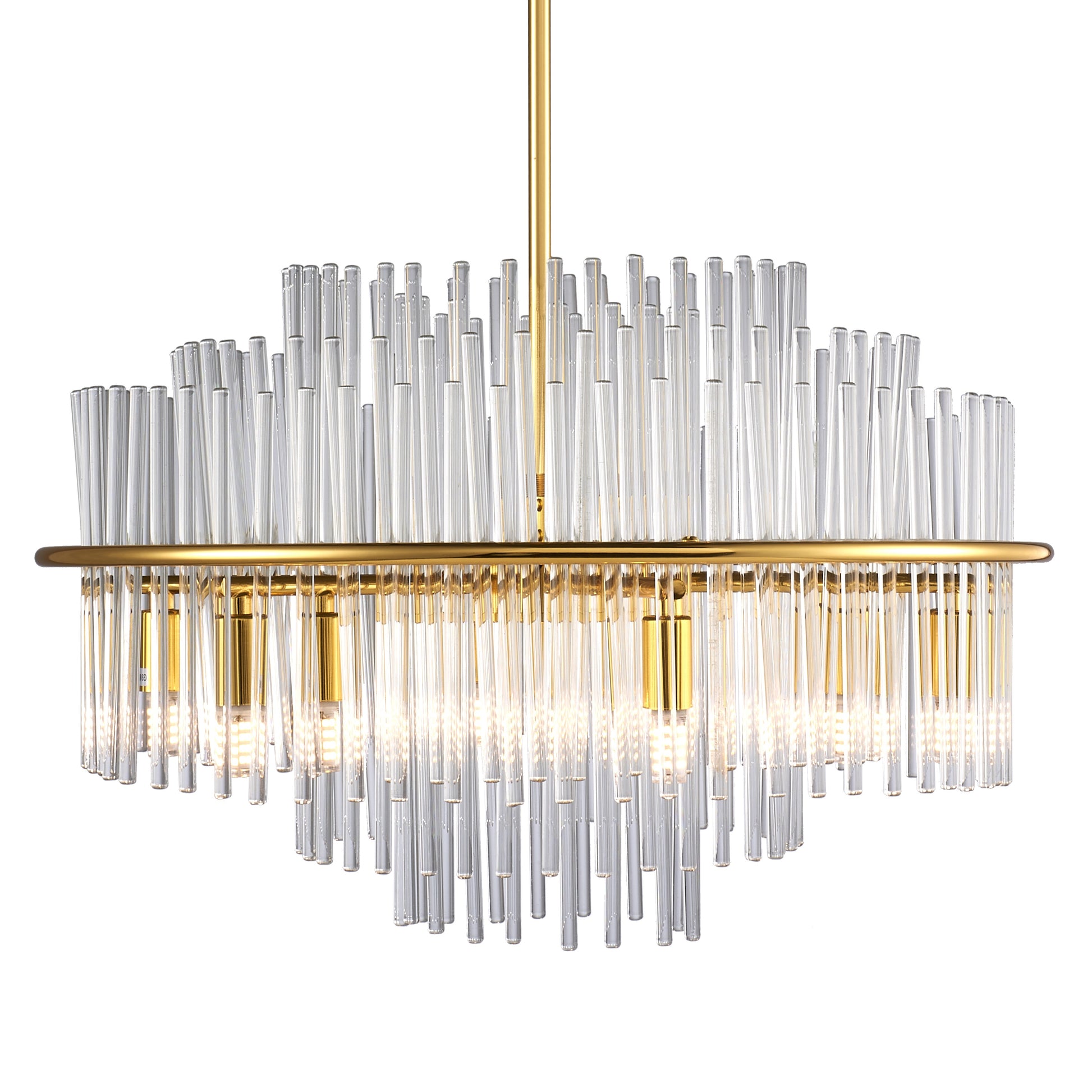 Lampa wisząca LUXORIA 50 cm - złota lampa kryształowa