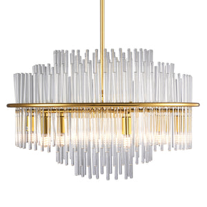 Lampa wisząca LUXORIA 50 cm - złota lampa kryształowa