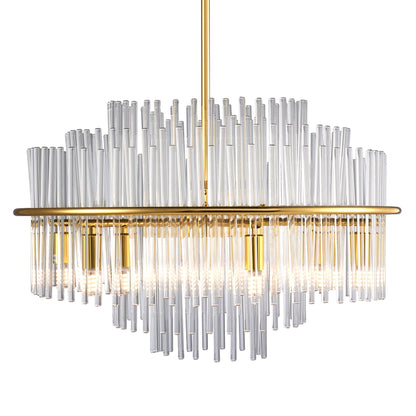 Lampa wisząca LUXORIA 50 cm - złota lampa kryształowa