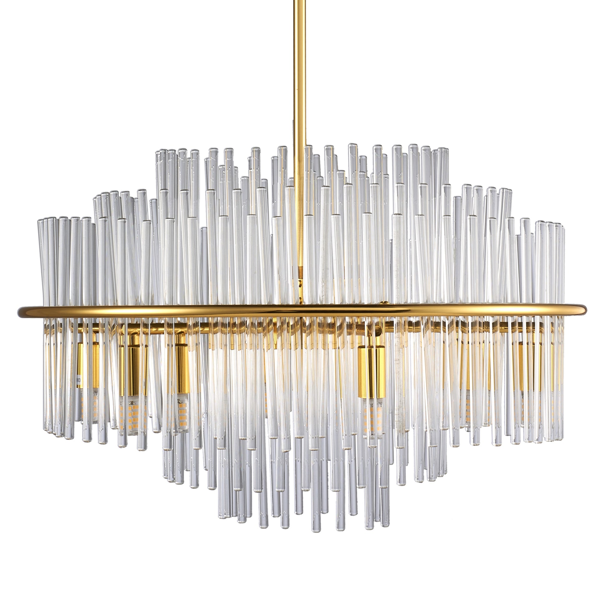 Lampa wisząca LUXORIA 50 cm - złota lampa kryształowa