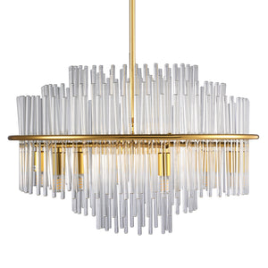 Lampa wisząca LUXORIA 50 cm - złota lampa kryształowa