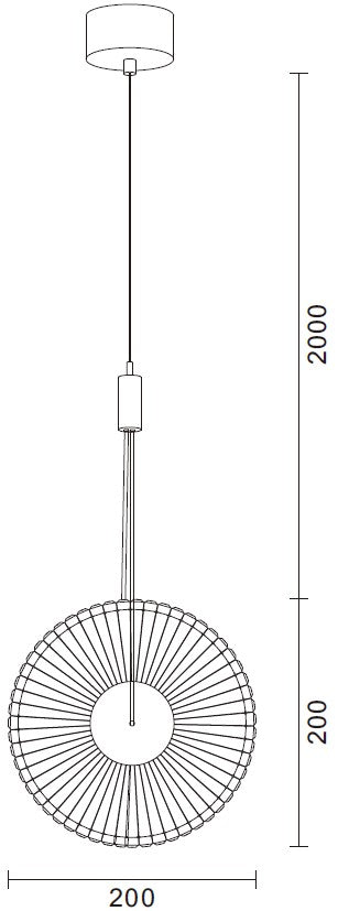 Lampa wisząca SUNBLAST - LED 20 cm, złota
