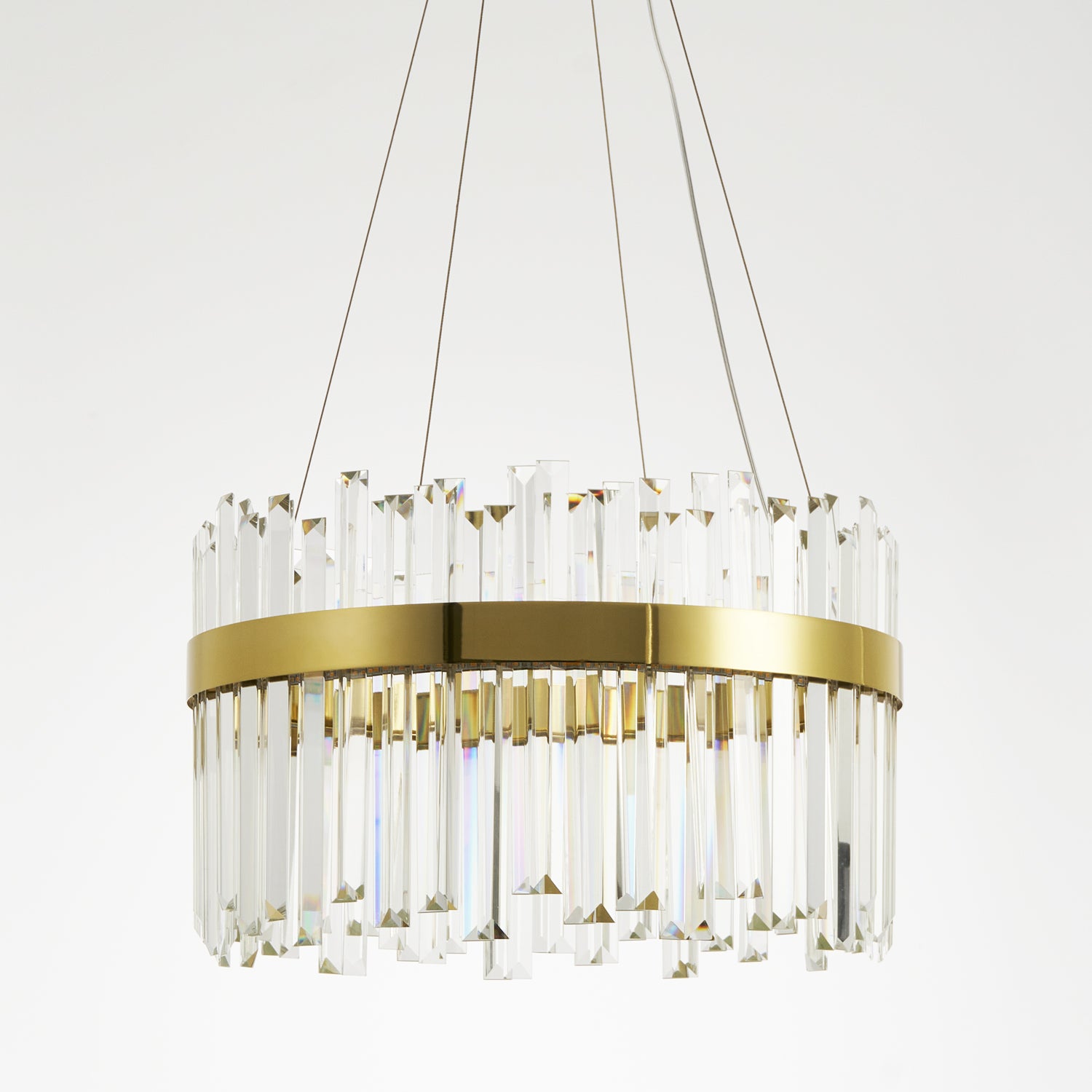 Lampa wisząca ROYAL 50 cm- LED, żyrandol kryształowo- złoty