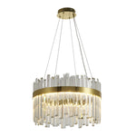 Lampa wisząca ROYAL 50 cm- LED, żyrandol kryształowo- złoty