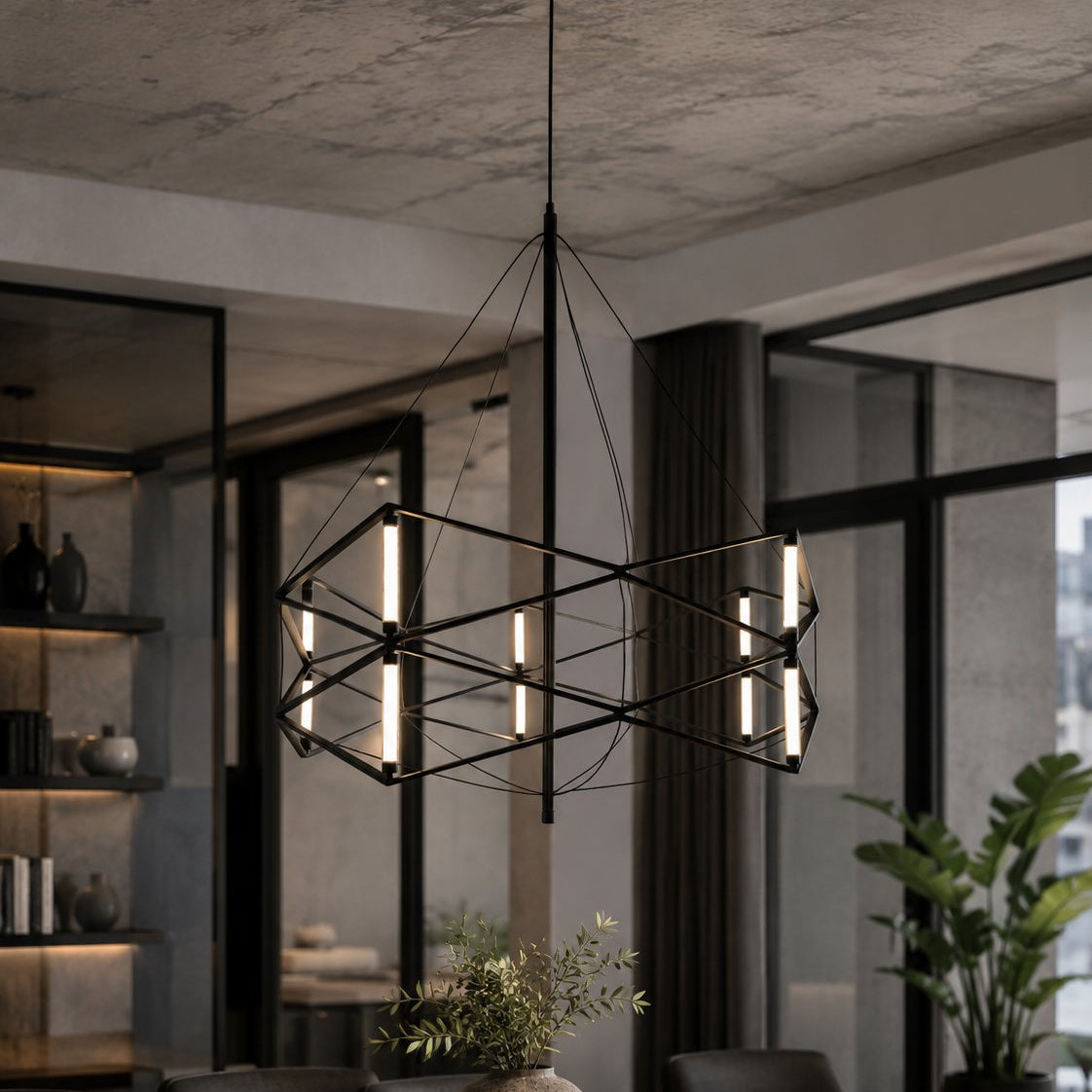 Lampa wisząca SPACE LED czarna 60 cm
