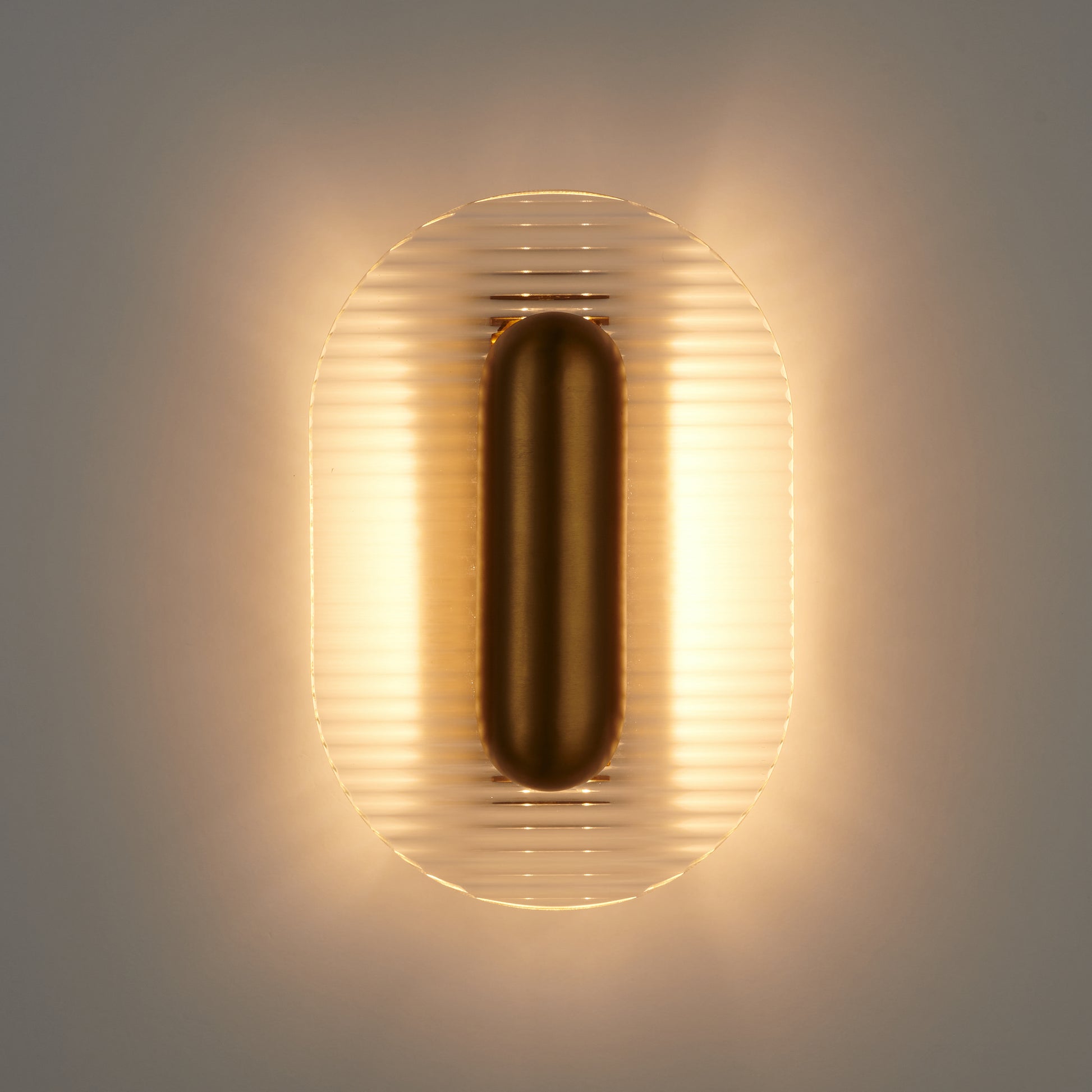 Lampa ścienna HEKS 30 cm – LED, szkło transparentne ryflowane